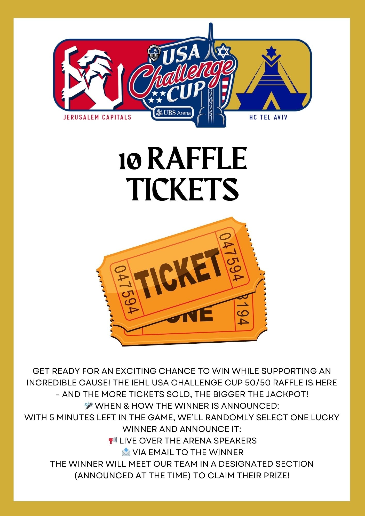 ππ₯ IEHL USA Challenge Cup 50/50 Raffle β Your Chance to Win BIG & Give Back! π₯π