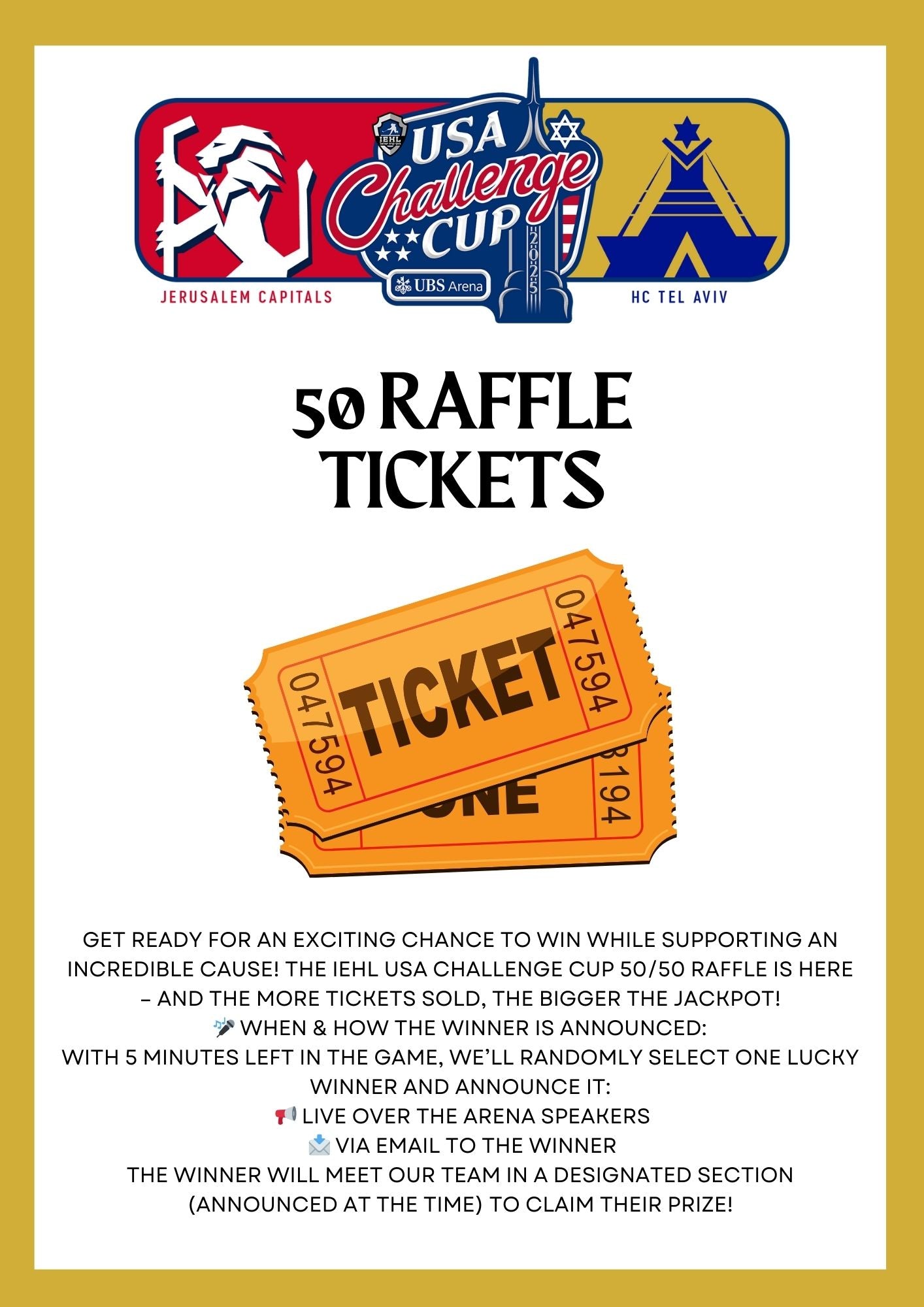 ππ₯ IEHL USA Challenge Cup 50/50 Raffle β Your Chance to Win BIG & Give Back! π₯π